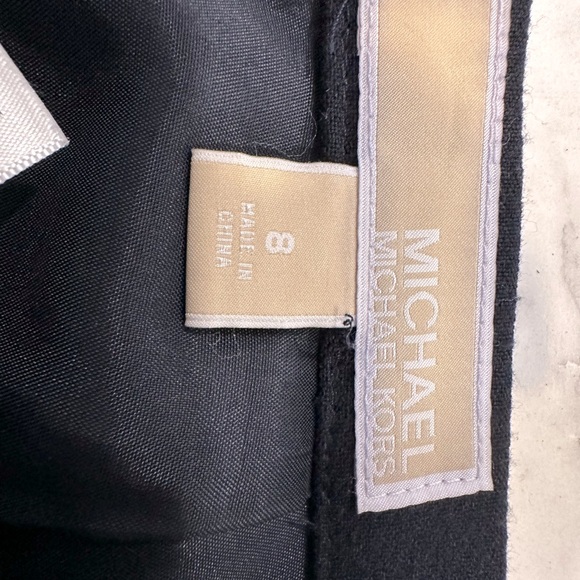 MICHAEL KORS Navy Blue Viscose Leather Eyelet Side Stitch Mini Pencil Skirt - Picture 4 of 6